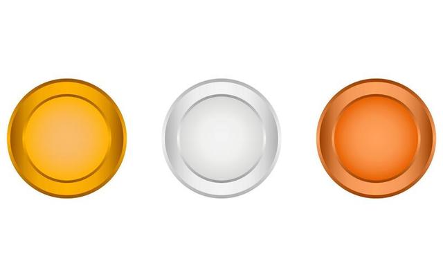 Gold, silver and bronze medals for the winners of the Champions