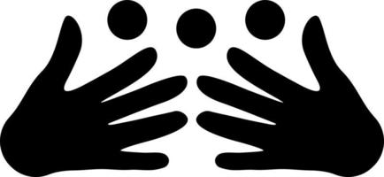 Hands holding round figures. logo vector. vector