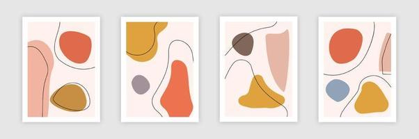 conjunto de ocho fondos abstractos. dibujado a mano varias formas y objetos de garabato. ilustraciones vectoriales de moda modernas y contemporáneas. cada fondo está aislado. colores pasteles vector