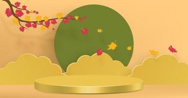 Background with maple autumn leaves. Autumn leaves paper cut style background vector illustration.