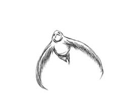 Flying birds background. Pencil drawing vector illustration.