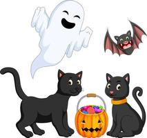 Illustration of halloween objects vector