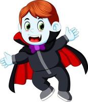 Funny cartoon little vampire vector