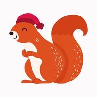 Orange Fluffy Squirrel with Bushy Tail vector