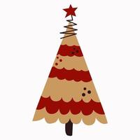 Christmas and New Year tree. vector illustration on a white background