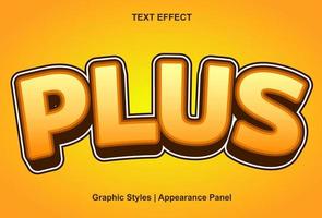 plus and editable text effects. vector