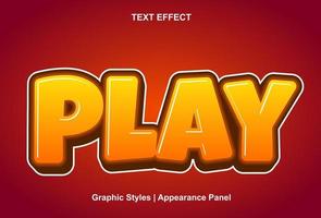 text effects play and can be edited. vector