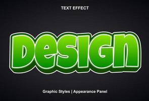 design text effect with green color 3d style. vector