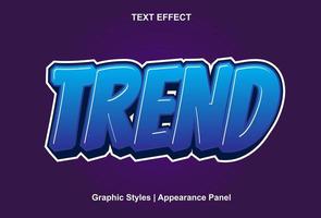 trending text effect with blue color 3d style. vector