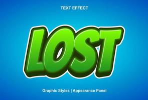 lost text effect with green color 3d style. vector