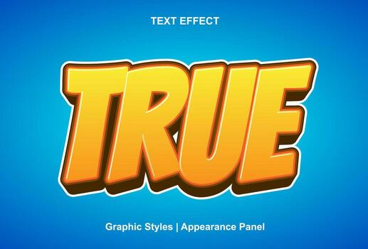 true text effect with orange color 3d style. vector