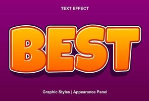 mejor efecto de texto con estilo 3d de color naranja y editable vector