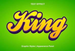 king text effect with yellow color 3d style. vector