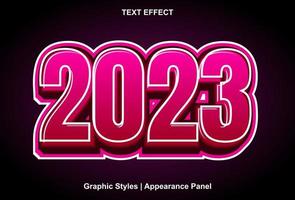 Printtext effect 2023 with graphic style and editable vector