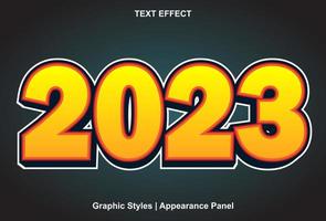 text effect 2023 with graphic style and editable vector