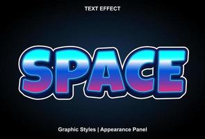 efecto de texto espacial con estilo gráfico editable vector