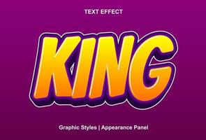 king text effect with orange color 3d style and editable vector