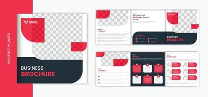 vector de plantilla de diseño de folleto cuadrado tríptico de negocios rojo