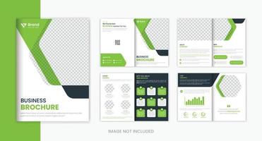 Business 8 page brochure design template vector