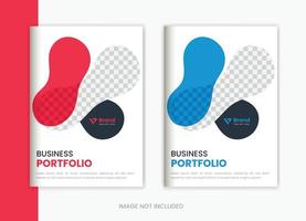 Organic shape corporate cover design template for business portfolio vector