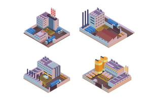 Isometric Industrial Factory Vector