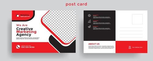 Corporate business postcard design template. vector