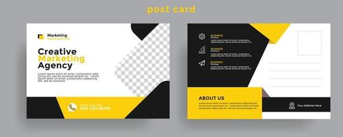 Corporate business postcard template design. vector