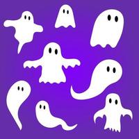 Ghost set on purple background vector