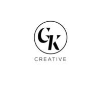 GK initial letter logo design vector