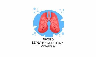 Vector graphic of world lung health day for world lung health day celebration. flat design. Line art design. flyer design. flat illustration. Banner design. October 26