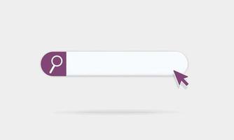 3d vector flying search bar for web browser mockup illustration