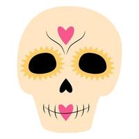 Day of the Dead. Dia de los muertos. Mexico. Sugar Skull in trendy hues. Isolate. Sticker. Icon vector