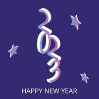 gradiente isométrico feliz año nuevo 2023 banner vector