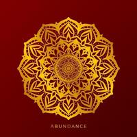 golden textured mandala art pattern for abundance vector design element
