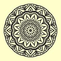 round arabesque symmetrical mandala decoration vector design element