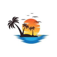 Sunset logo icon design symbol illustration vector