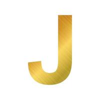 English alphabet, gold texture letter J on white background - Vector