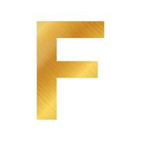 English alphabet, gold texture letter F on white background - Vector