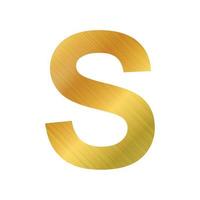 English alphabet, gold texture letter S on white background - Vector