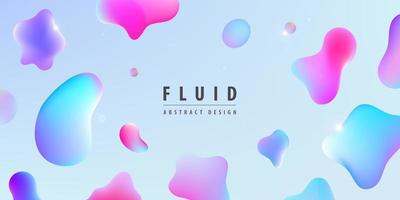 Vector colorful template banner, abstract background with gradient color, organic bubble liquid shapes.