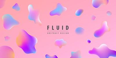 Vector colorful template banner, abstract background with gradient color, organic bubble liquid shapes.