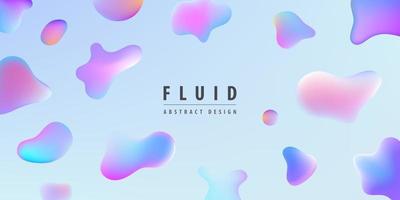 Vector colorful template banner, abstract background with gradient color, organic bubble liquid shapes.