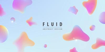 Vector colorful template banner, abstract background with gradient color, organic bubble liquid shapes.