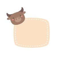 cute wild animal cartoon text frame for decorating schedule notebook vector