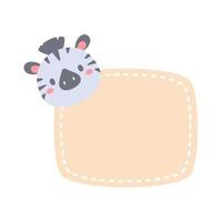 cute wild animal cartoon text frame for decorating schedule notebook vector