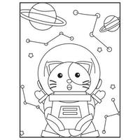 Space Coloring Book Pages For Kids vector