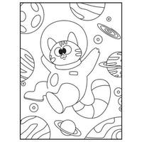 Space Coloring Book Pages For Kids vector