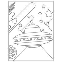 Space Coloring Book Pages For Kids vector