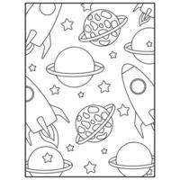 Space Coloring Book Pages For Kids vector