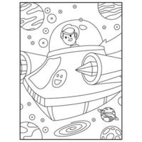 Space Coloring Book Pages For Kids vector